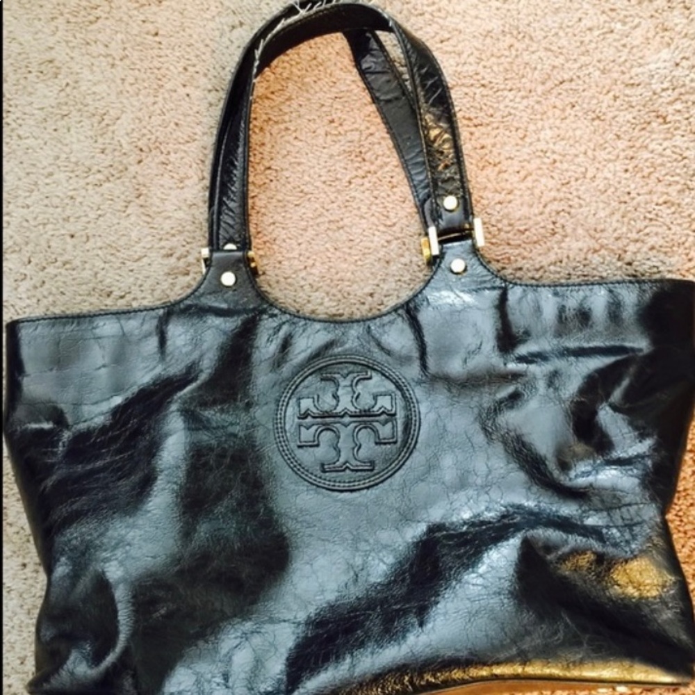Authentic Tory Burch Black Bombe Tote